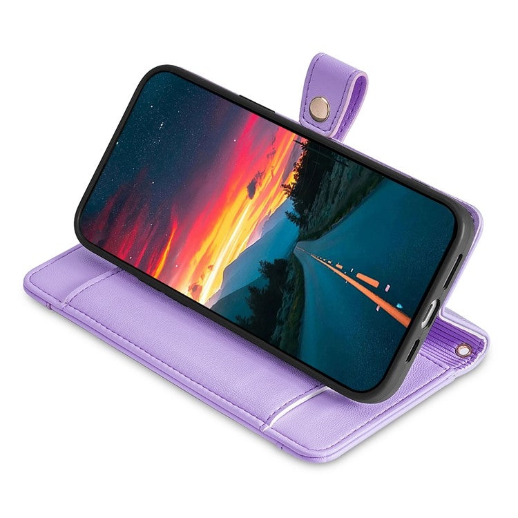 For Sharp Aquos R9 Sheep Texture Cross-body Zipper Wallet Leather Phone Case(Purple) - More Brand by PMC TechLife | Online Shopping South Africa | PMC TechLife | Buy Now Pay Later Mobicred