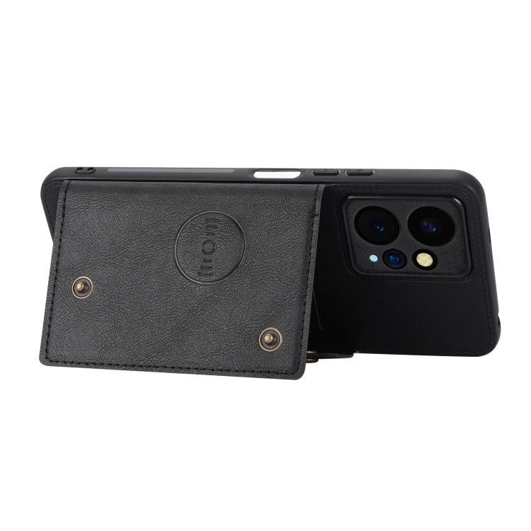 For Xiaomi Redmi Note 12 4G Global Double Buckle Card Slots Magnetic Phone Case(Black) - Xiaomi Cases by PMC TechLife | Online Shopping South Africa | PMC TechLife | Buy Now Pay Later Mobicred