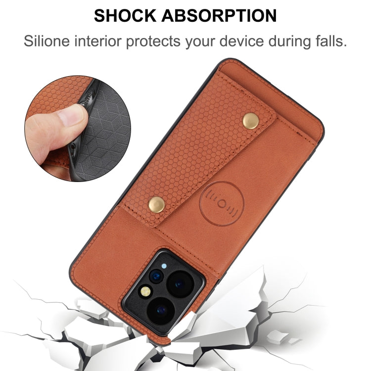 For Xiaomi Redmi Note 12 4G Global Double Buckle Card Slots Magnetic Phone Case(Black) - Xiaomi Cases by PMC TechLife | Online Shopping South Africa | PMC TechLife | Buy Now Pay Later Mobicred