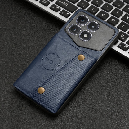 For Xiaomi Redmi K70 Ultra Double Buckle Card Slots Magnetic Phone Case(Blue) - Xiaomi Cases by PMC Jewellery | Online Shopping South Africa | PMC Jewellery | Buy Now Pay Later Mobicred