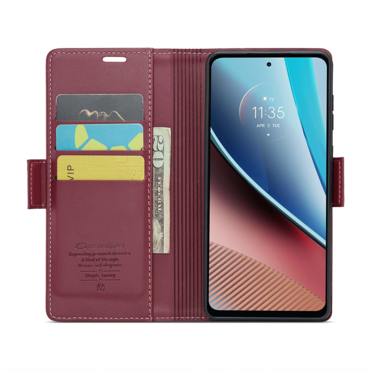 For Motorola Moto G Stylus 5G 2023 CaseMe 023 Butterfly Buckle Litchi Texture RFID Anti-theft Leather Phone Case(Wine Red) - Motorola Cases by CaseMe | Online Shopping South Africa | PMC Jewellery | Buy Now Pay Later Mobicred