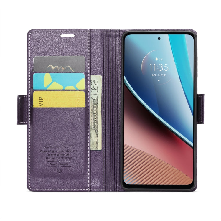 For Motorola Moto G Stylus 5G 2023 CaseMe 023 Butterfly Buckle Litchi Texture RFID Anti-theft Leather Phone Case(Pearly Purple) - Motorola Cases by CaseMe | Online Shopping South Africa | PMC Jewellery | Buy Now Pay Later Mobicred