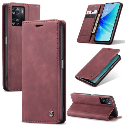 For OPPO A57 4G Global/A57S 4G Global/A77 4G Global CaseMe 013 Multifunctional Horizontal Flip Leather Phone Case(Wine Red) - OPPO Cases by CaseMe | Online Shopping South Africa | PMC Jewellery | Buy Now Pay Later Mobicred