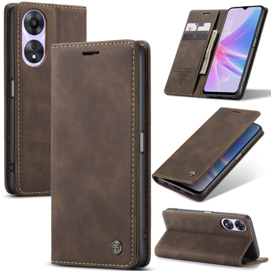 For OPPO A78 5G Global / A1X 5G CaseMe 013 Multifunctional Horizontal Flip Leather Phone Case(Coffee) - OPPO Cases by CaseMe | Online Shopping South Africa | PMC Jewellery | Buy Now Pay Later Mobicred