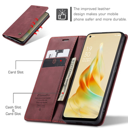 For OPPO Reno8 T 4G CaseMe 013 Multifunctional Horizontal Flip Leather Phone Case(Wine Red) - OPPO Cases by CaseMe | Online Shopping South Africa | PMC Jewellery | Buy Now Pay Later Mobicred