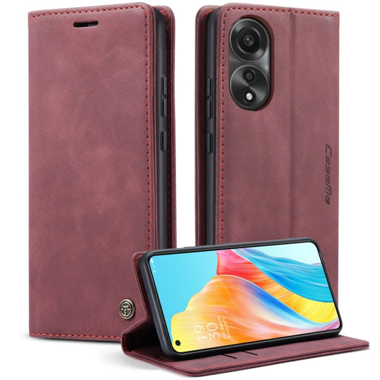 For OPPO A78 4G CaseMe 013 Multifunctional Horizontal Flip Leather Phone Case(Wine Red) - OPPO Cases by CaseMe | Online Shopping South Africa | PMC Jewellery | Buy Now Pay Later Mobicred