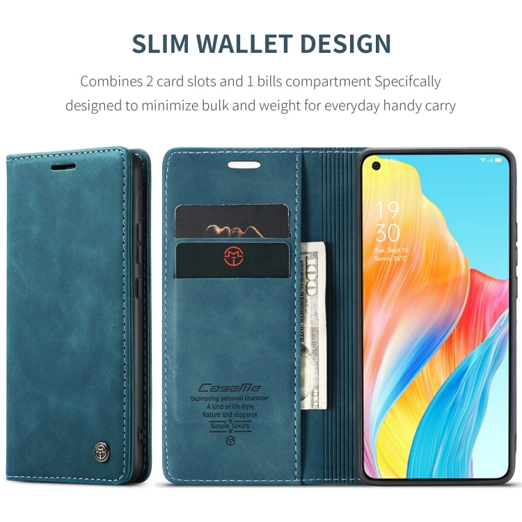 For OPPO A78 4G CaseMe 013 Multifunctional Horizontal Flip Leather Phone Case(Blue) - OPPO Cases by CaseMe | Online Shopping South Africa | PMC Jewellery | Buy Now Pay Later Mobicred