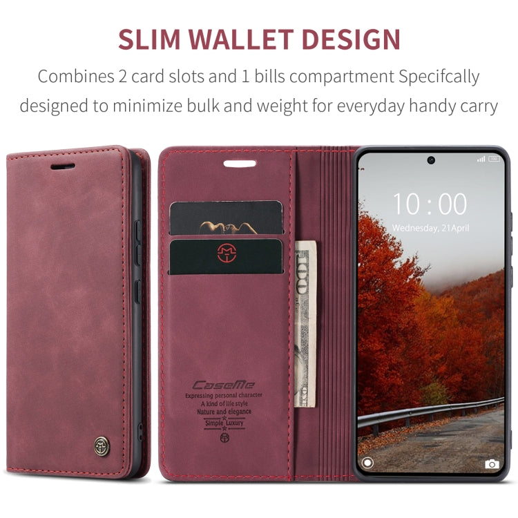 For Xiaomi Redmi K70E 5G CaseMe 013 Multifunctional Horizontal Flip Leather Phone Case(Wine Red) - K70E Cases by CaseMe | Online Shopping South Africa | PMC Jewellery | Buy Now Pay Later Mobicred