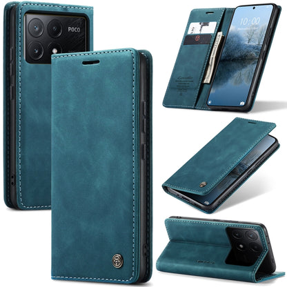 For Xiaomi Redmi K70E 5G CaseMe 013 Multifunctional Horizontal Flip Leather Phone Case(Blue) - K70E Cases by CaseMe | Online Shopping South Africa | PMC Jewellery | Buy Now Pay Later Mobicred