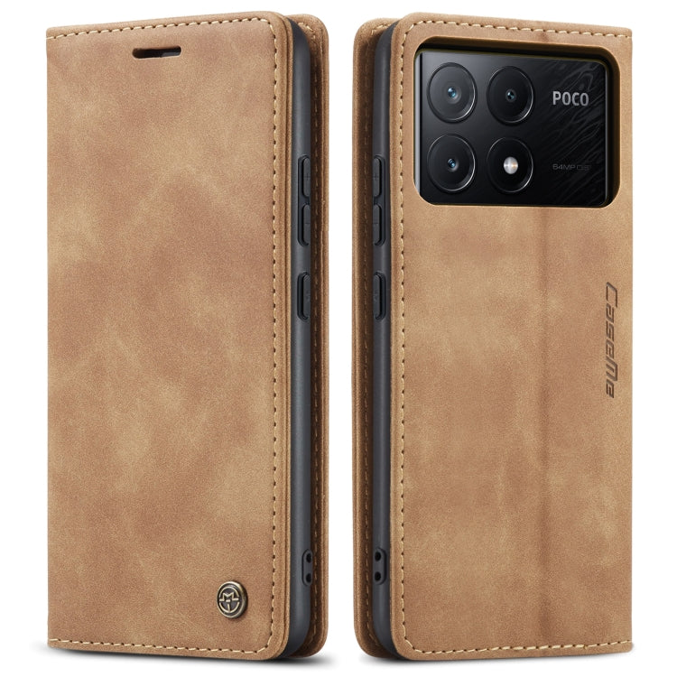 For Xiaomi Redmi K70E 5G CaseMe 013 Multifunctional Horizontal Flip Leather Phone Case(Brown) - Xiaomi Cases by CaseMe | Online Shopping South Africa | PMC Jewellery | Buy Now Pay Later Mobicred