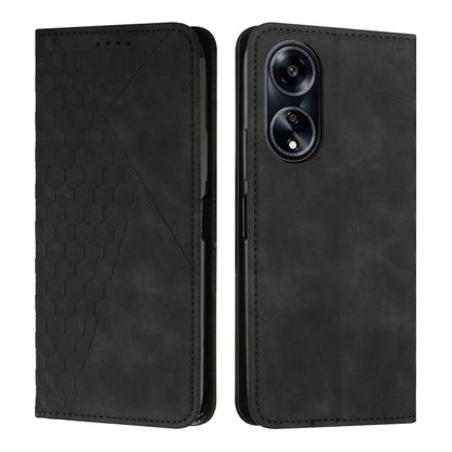 For OPPO A1 5G/A98/F23 5G Diamond Splicing Skin Feel Magnetic Leather Phone Case(Black) - OPPO Cases by PMC Jewellery | Online Shopping South Africa | PMC Jewellery