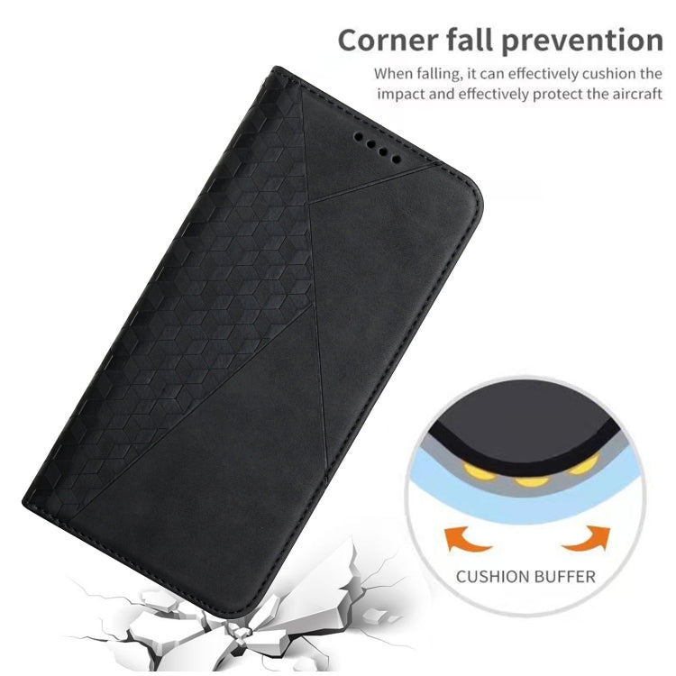 For OPPO A1 5G/A98/F23 5G Diamond Splicing Skin Feel Magnetic Leather Phone Case(Black) - OPPO Cases by PMC Jewellery | Online Shopping South Africa | PMC Jewellery