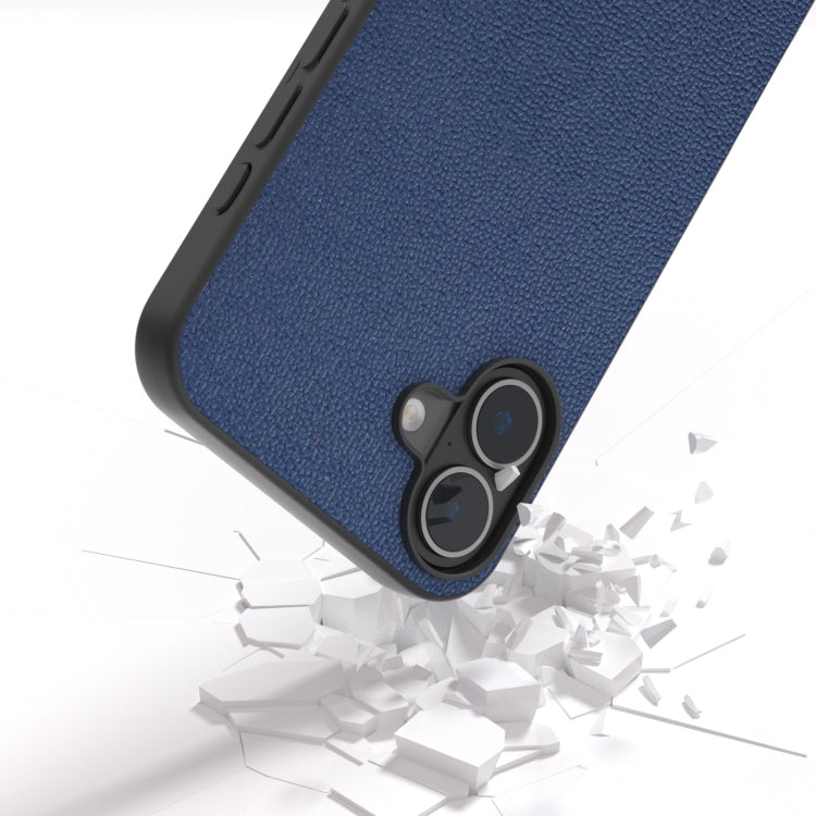 For iPhone 16 Plus ABEEL Genuine Leather Luolai Series Phone Case(Dark Blue) - iPhone 16 Plus Cases by PMC Jewellery | Online Shopping South Africa | PMC Jewellery | Buy Now Pay Later Mobicred