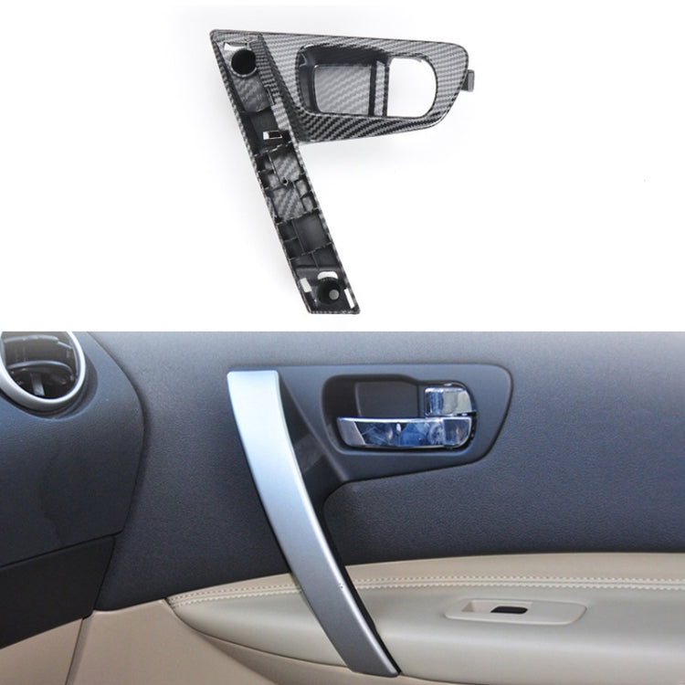 For Nissan Qashqai Left-Drive Car Door Inside Handle Base Bracket, Type:Base Right(Carbon Fiber) - free shipping - PMC TechLife - Order now!