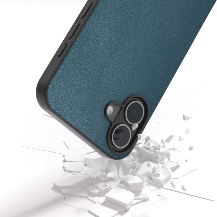 For iPhone 16 Plus ABEEL Genuine Leather Xiaoya Series Phone Case(Dark Green) - iPhone 16 Plus Cases by PMC Jewellery | Online Shopping South Africa | PMC Jewellery | Buy Now Pay Later Mobicred