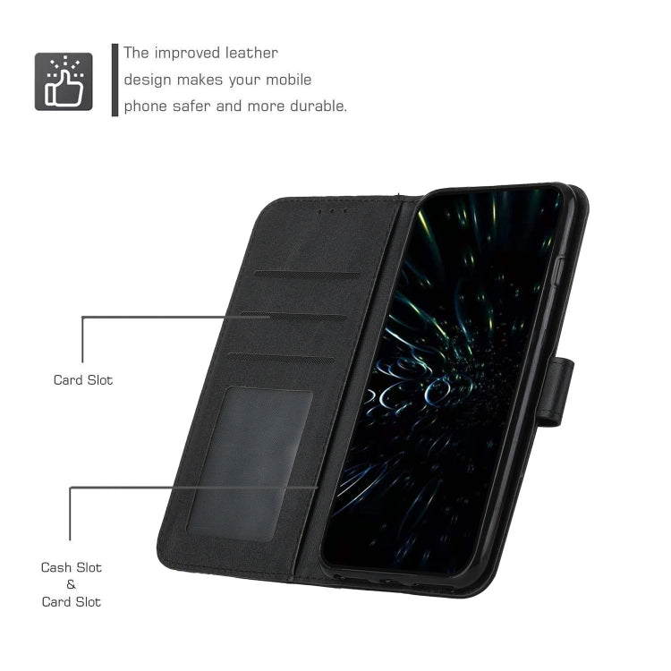 For Xiaomi Redmi K70E Stitching Calf Texture Buckle Leather Phone Case(Black) - K70E Cases by PMC TechLife | Online Shopping South Africa | PMC TechLife | Buy Now Pay Later Mobicred