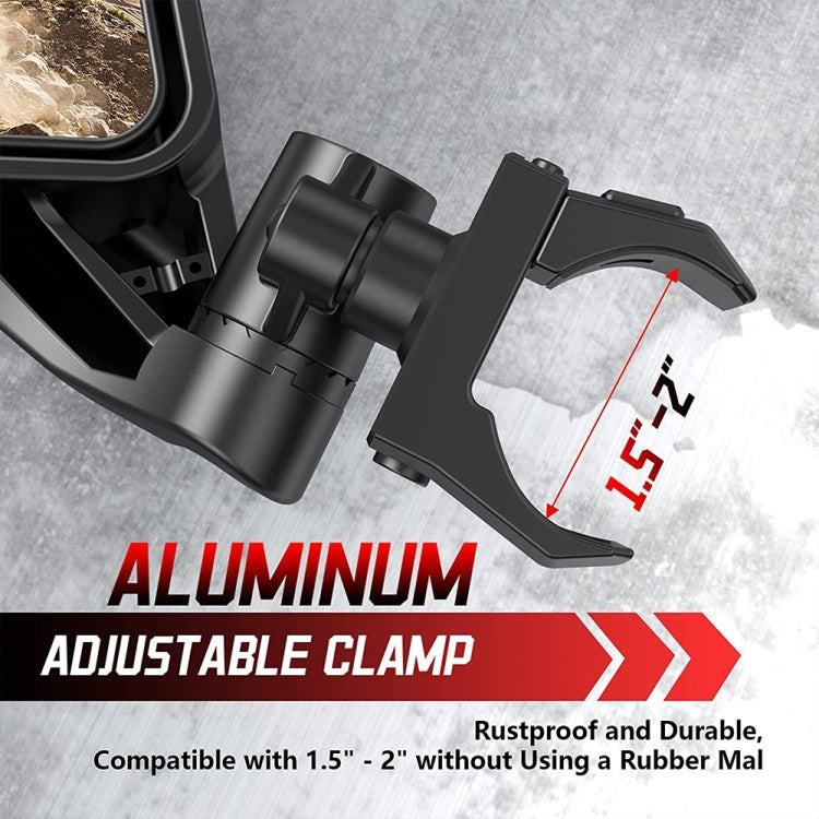 For Can-Am BRP UTV Maverick X3 Off-Road Vehicle Rearview Mirror, Model:UTV-17C With Light - Convex Mirror & Accessories by PMC TechLife | Online Shopping South Africa | PMC TechLife | Buy Now Pay Later Mobicred