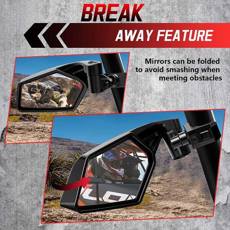 For Can-Am BRP UTV Maverick X3 Off-Road Vehicle Rearview Mirror, Model:UTV-17C With Light - Convex Mirror & Accessories by PMC TechLife | Online Shopping South Africa | PMC TechLife | Buy Now Pay Later Mobicred
