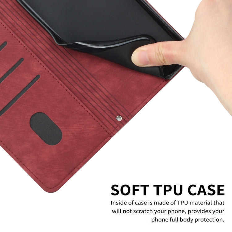 For Infinix Zero 30 5G Skin Feel Stripe Pattern Leather Phone Case with Lanyard(Red) - Infinix Cases by PMC TechLife | Online Shopping South Africa | PMC TechLife | Buy Now Pay Later Mobicred