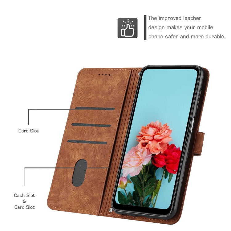 For Infinix Note 40 Pro 4G / 5G Skin Feel Stripe Pattern Leather Phone Case with Lanyard(Brown) - free shipping - PMC TechLife - Order now!
