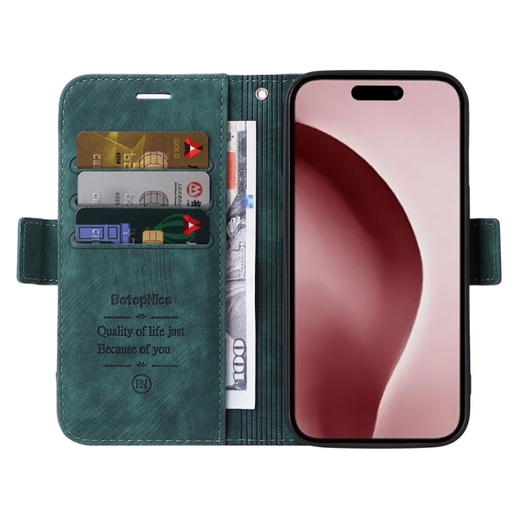 For iPhone 16 Pro BETOPNICE Dual-side Buckle Leather Phone Case(Green) - free shipping - PMC Jewellery - Order now!