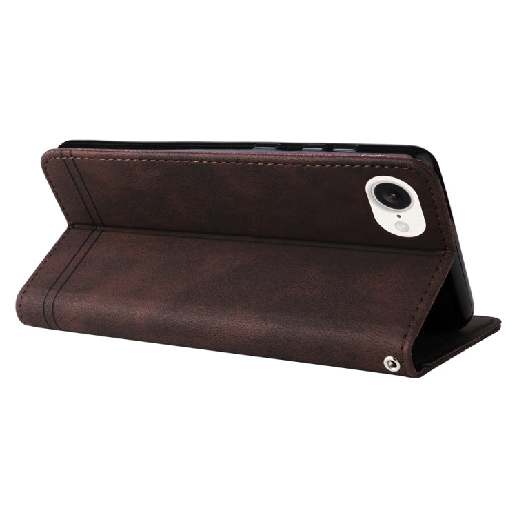 For iPhone 16e Skin Feel Life Tree Leather Phone Case(Brown) - iPhone 16e Cases by PMC TechLife | Online Shopping South Africa | PMC TechLife | Buy Now Pay Later Mobicred