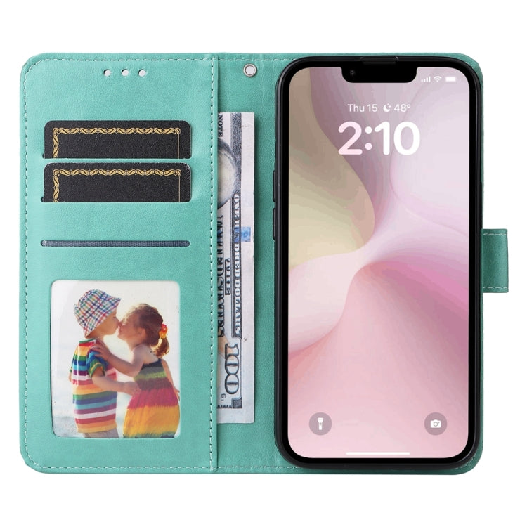 For iPhone 16e Embossed Sunflower Leather Phone Case(Green) - free shipping - PMC TechLife - Order now!