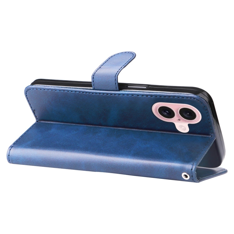 For iPhone 16 Fashion Calf Texture Zipper Leather Phone Case(Blue) - iPhone 16 Cases by PMC TechLife | Online Shopping South Africa | PMC TechLife | Buy Now Pay Later Mobicred