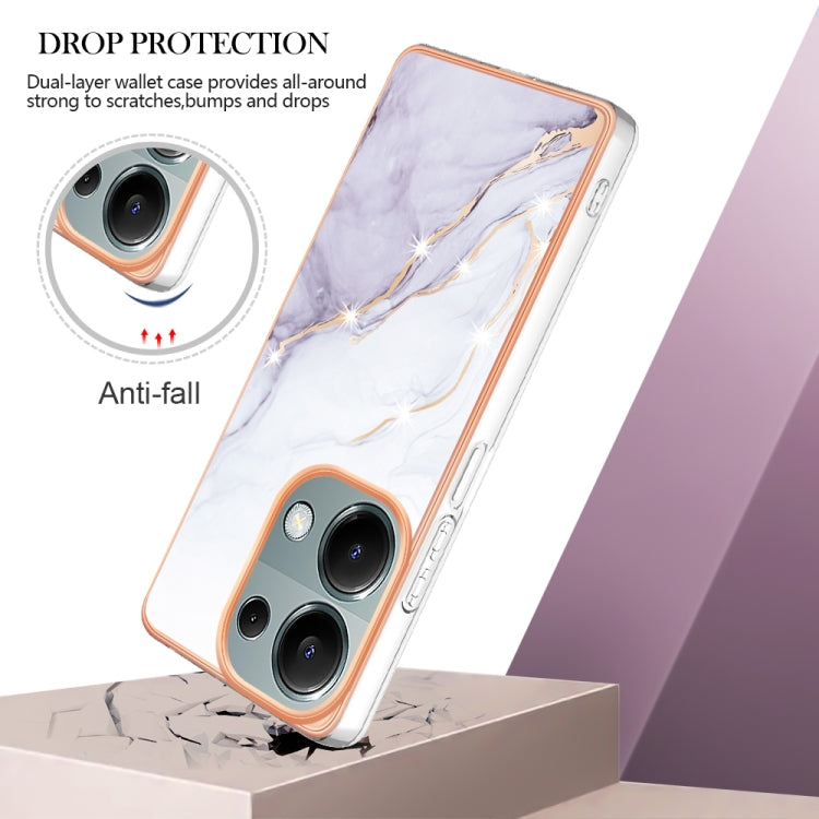 For Xiaomi Poco M6 Pro 4G Electroplating Marble Dual-side IMD Phone Case(White 006) - Xiaomi Cases by PMC Jewellery | Online Shopping South Africa | PMC Jewellery | Buy Now Pay Later Mobicred