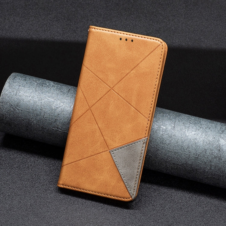 For iPhone 16 Rhombus Texture Magnetic Leather Phone Case(Yellow) - free shipping - PMC TechLife - Order now!