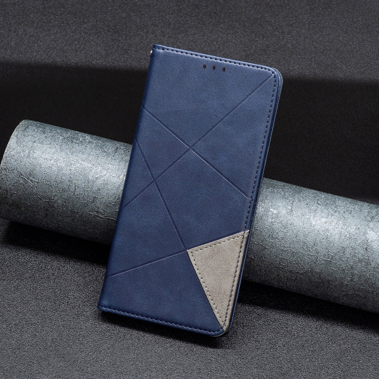For iPhone 16 Rhombus Texture Magnetic Leather Phone Case(Blue) - iPhone 16 Cases by PMC TechLife | Online Shopping South Africa | PMC TechLife | Buy Now Pay Later Mobicred