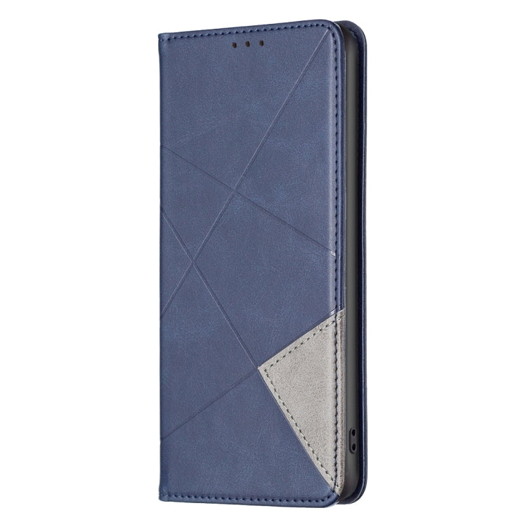 For iPhone 16 Plus Rhombus Texture Magnetic Leather Phone Case(Blue) - iPhone 16 Plus Cases by PMC TechLife | Online Shopping South Africa | PMC TechLife | Buy Now Pay Later Mobicred