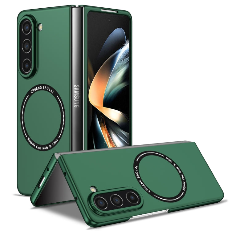 For Samsung Galaxy Z Fold5 Magsafe Magnetic Folding PC Phone Case(Green) - Galaxy Z Fold5 Cases by PMC TechLife | Online Shopping South Africa | PMC TechLife
