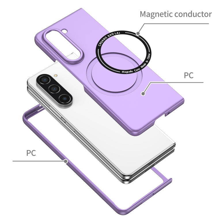For Samsung Galaxy Z Fold5 Magsafe Magnetic Folding PC Phone Case(Purple) - Galaxy Z Fold5 Cases by PMC TechLife | Online Shopping South Africa | PMC TechLife