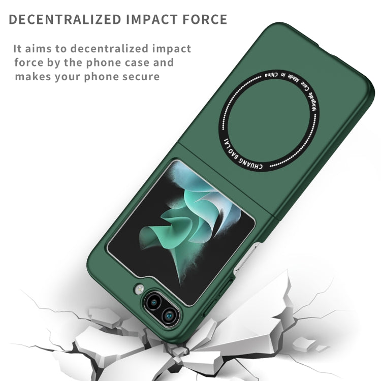 For Samsung Galaxy Z Flip5 5G Magsafe Magnetic Folding PC Phone Case(Green) - Galaxy Z Flip5 Cases by PMC TechLife | Online Shopping South Africa | PMC TechLife