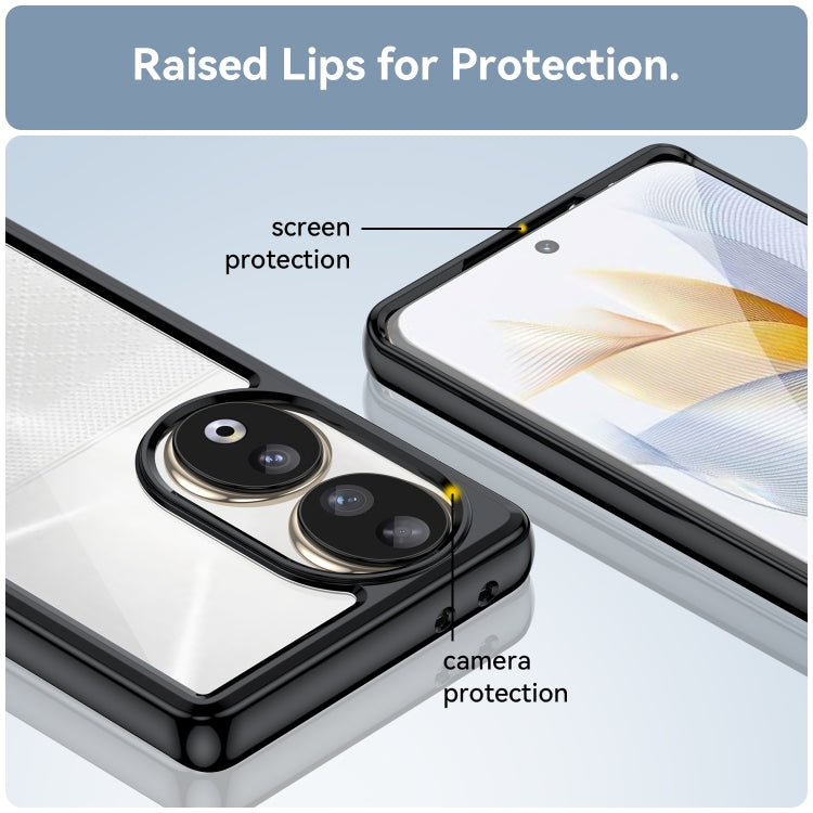For Honor 80 Colorful Series Acrylic Hybrid TPU Phone Case(Black) - Honor Cases by PMC TechLife | Online Shopping South Africa | PMC TechLife | Buy Now Pay Later Mobicred