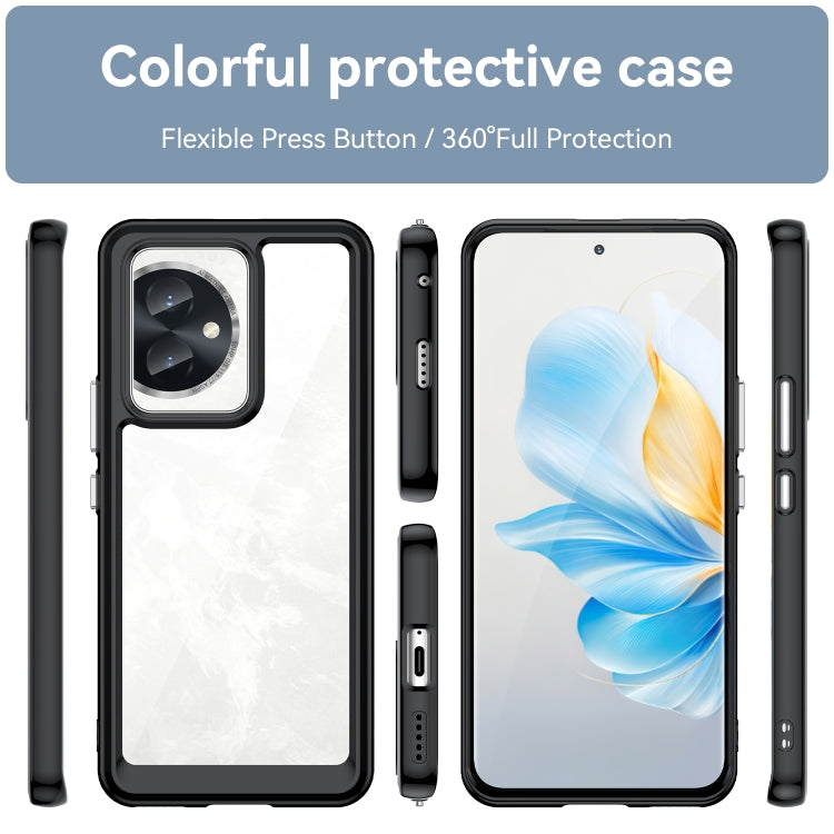 For Honor 100 Colorful Series Acrylic Hybrid TPU Phone Case(Black) - Honor Cases by PMC TechLife | Online Shopping South Africa | PMC TechLife | Buy Now Pay Later Mobicred