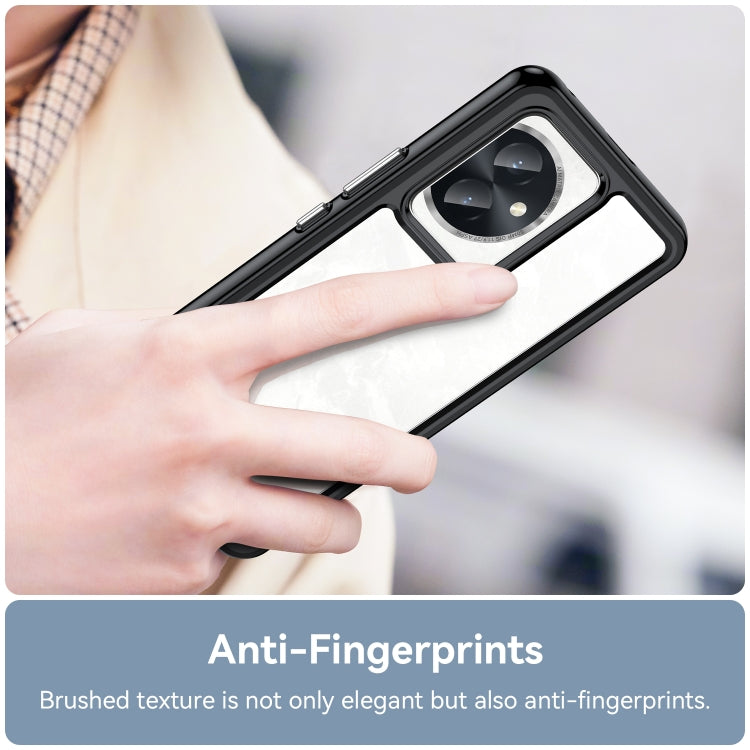 For Honor 100 Colorful Series Acrylic Hybrid TPU Phone Case(Black) - Honor Cases by PMC TechLife | Online Shopping South Africa | PMC TechLife | Buy Now Pay Later Mobicred