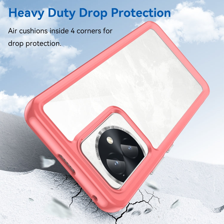 For Honor 100 Colorful Series Acrylic Hybrid TPU Phone Case(Red) - Honor Cases by PMC TechLife | Online Shopping South Africa | PMC TechLife | Buy Now Pay Later Mobicred