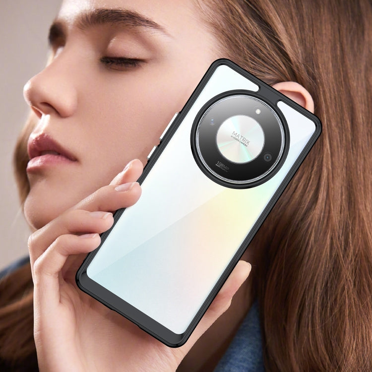 For Honor Magic6 Lite 5G Colorful Series Acrylic Hybrid TPU Phone Case(Black) - Honor Cases by PMC TechLife | Online Shopping South Africa | PMC TechLife | Buy Now Pay Later Mobicred