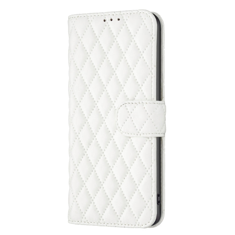 For iPhone 16 Diamond Lattice Wallet Flip Leather Phone Case(White) - iPhone 16 Cases by PMC TechLife | Online Shopping South Africa | PMC TechLife | Buy Now Pay Later Mobicred