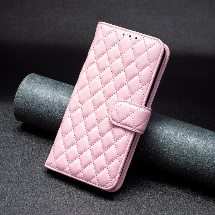 For iPhone 16 Plus Diamond Lattice Wallet Flip Leather Phone Case(Pink) - iPhone 16 Plus Cases by PMC Jewellery | Online Shopping South Africa | PMC Jewellery | Buy Now Pay Later Mobicred