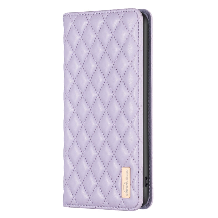 For iPhone 16 Pro Diamond Lattice Magnetic Leather Flip Phone Case(Purple) - iPhone 16 Pro Cases by PMC TechLife | Online Shopping South Africa | PMC TechLife | Buy Now Pay Later Mobicred