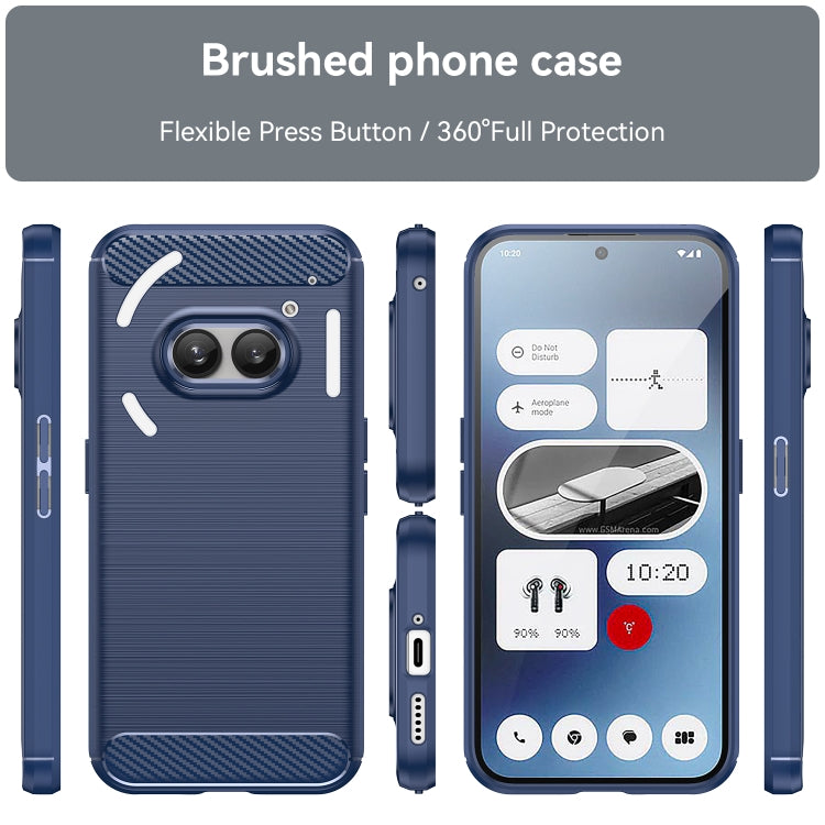For Nothing Phone 2a Carbon Fiber Brushed Texture TPU Phone Case(Blue) - Nothing Cases by PMC TechLife | Online Shopping South Africa | PMC TechLife | Buy Now Pay Later Mobicred