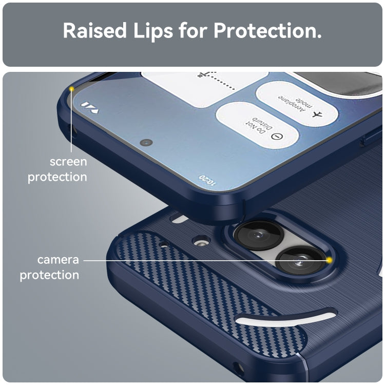 For Nothing Phone 2a Carbon Fiber Brushed Texture TPU Phone Case(Blue) - Nothing Cases by PMC TechLife | Online Shopping South Africa | PMC TechLife | Buy Now Pay Later Mobicred