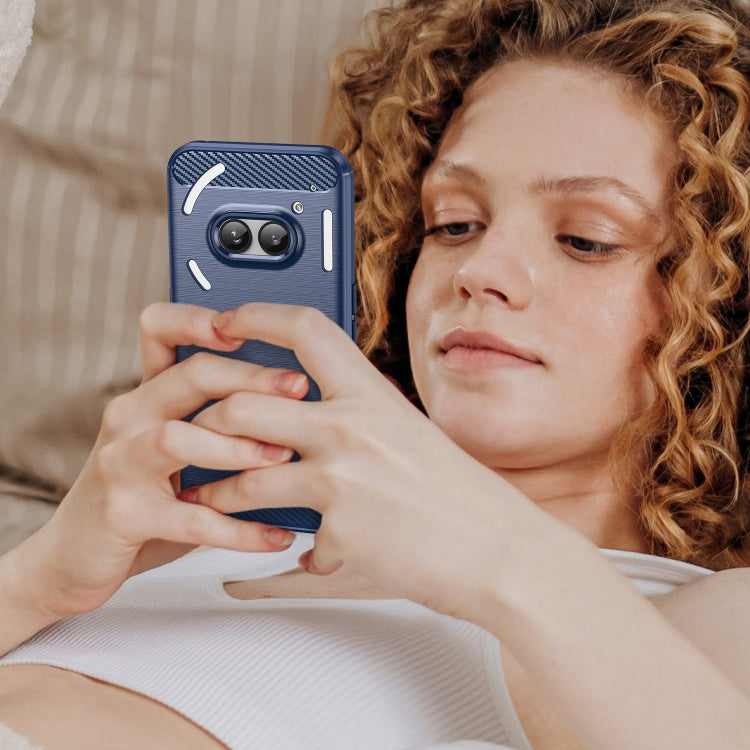 For Nothing Phone 2a Carbon Fiber Brushed Texture TPU Phone Case(Blue) - Nothing Cases by PMC TechLife | Online Shopping South Africa | PMC TechLife | Buy Now Pay Later Mobicred