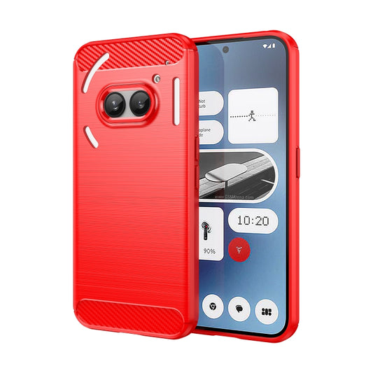 For Nothing Phone 2a Brushed Texture Carbon Fiber TPU Phone Case(Red) - More Brand by PMC Jewellery | Online Shopping South Africa | PMC Jewellery