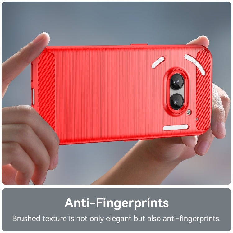 For Nothing Phone 2a Brushed Texture Carbon Fiber TPU Phone Case(Red) - More Brand by PMC TechLife | Online Shopping South Africa | PMC TechLife
