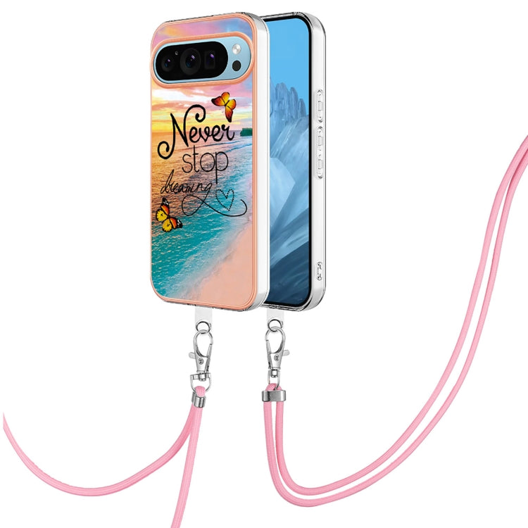 For Google Pixel 9 Pro XL Electroplating IMD TPU Phone Case with Lanyard(Dream Butterfly) - Google Cases by PMC TechLife | Online Shopping South Africa | PMC TechLife | Buy Now Pay Later Mobicred
