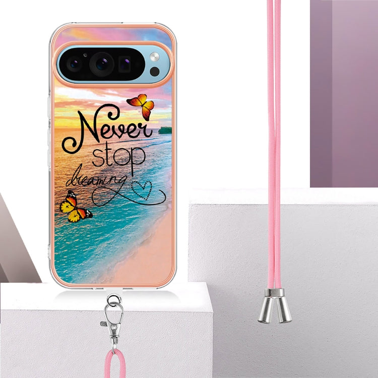 For Google Pixel 9 Pro XL Electroplating IMD TPU Phone Case with Lanyard(Dream Butterfly) - Google Cases by PMC TechLife | Online Shopping South Africa | PMC TechLife | Buy Now Pay Later Mobicred